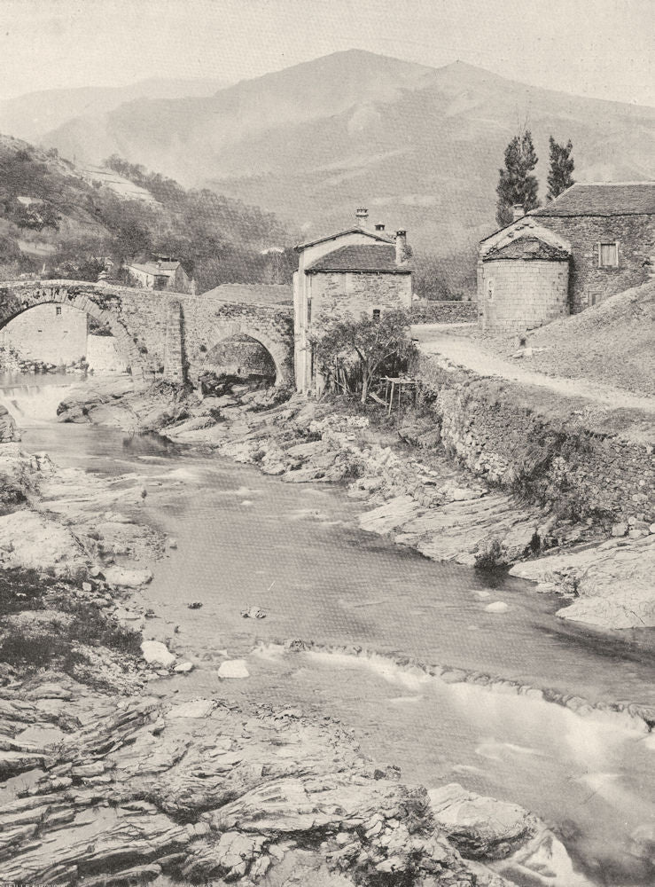 LOZÈRE. Villefort et les monts Lozère 1903 old antique vintage print picture